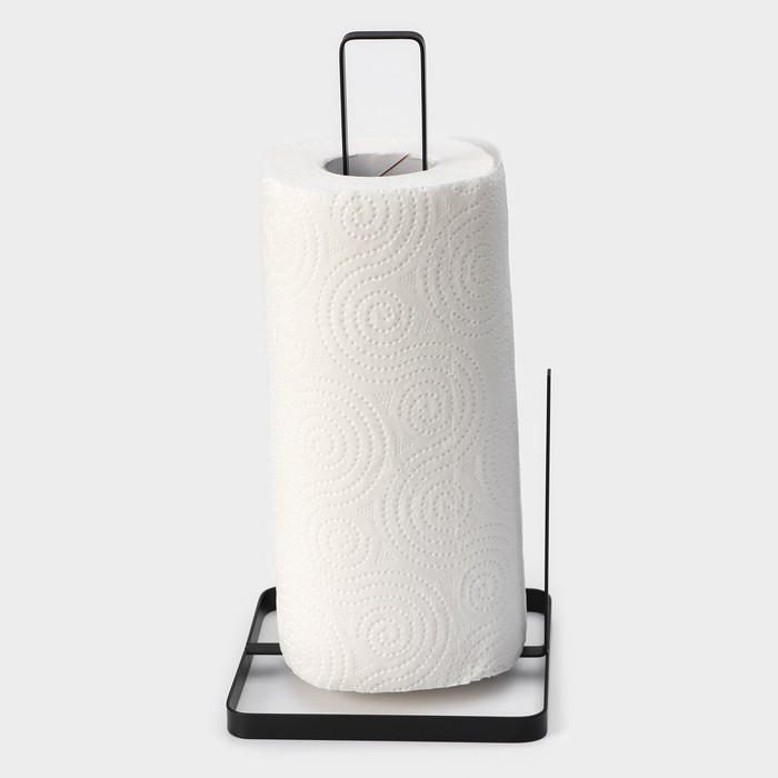 Подставка под бумажные полотенца Доляна «Лофт», 14×14×29 см, цвет чёрный