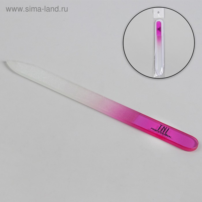 Пилка стеклянная для ногтей, 14 см, цвет розовый