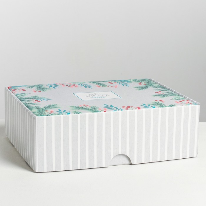 складная коробка hello winter 31 2 × 25 6 × 16 1 см Складная коробка «Hello, winter», 30.7 × 22 × 9.5 см
