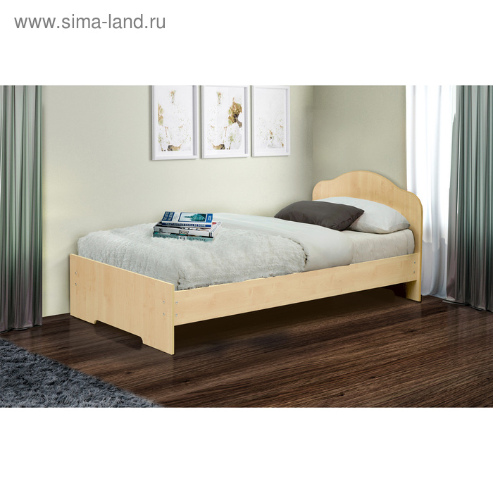 фото Кровать на уголках № 3, 700 × 1900 мм, цвет клён матрица