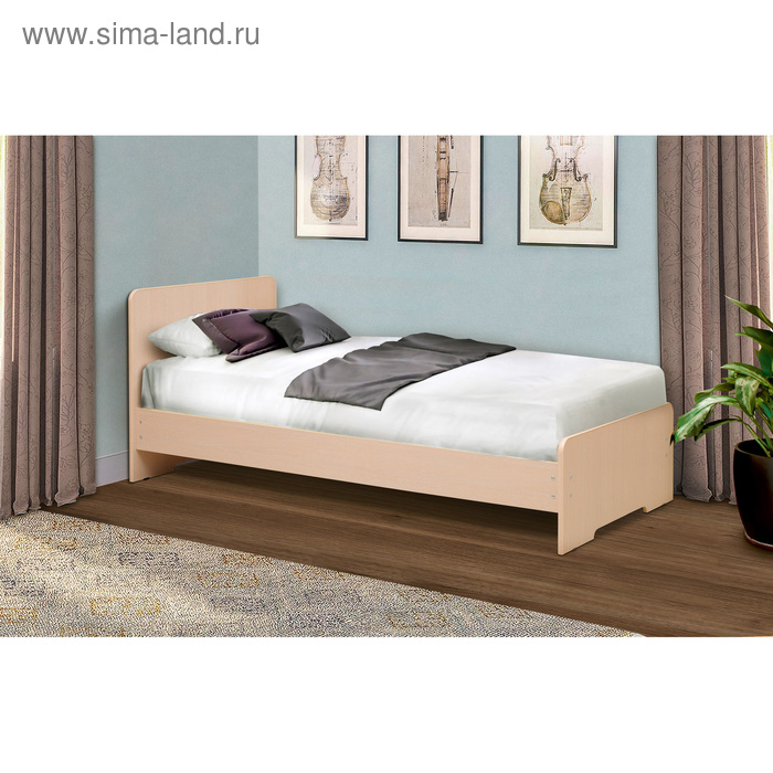 фото Кровать на уголках № 5, 700 × 1900 мм, цвет дуб млечный матрица