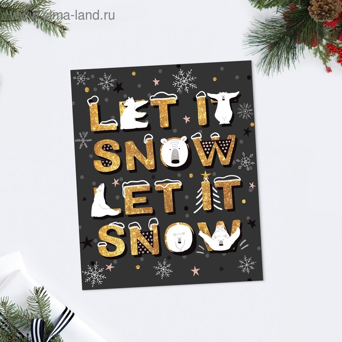 

Открытка-карточка Let it snow шрифт, 8.8 × 10.7 см