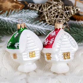 

Ёлочное украшение "Домик лесной" 10 см микс