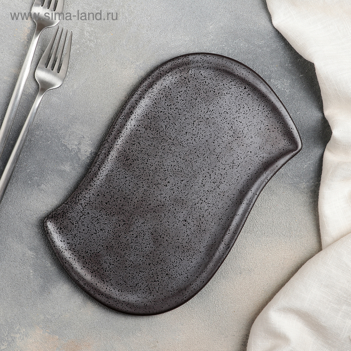 Блюдо керамическое для подачи «Шоко», 25,5×16×1 см, цвет коричневый блюдо для подачи magistro шоко