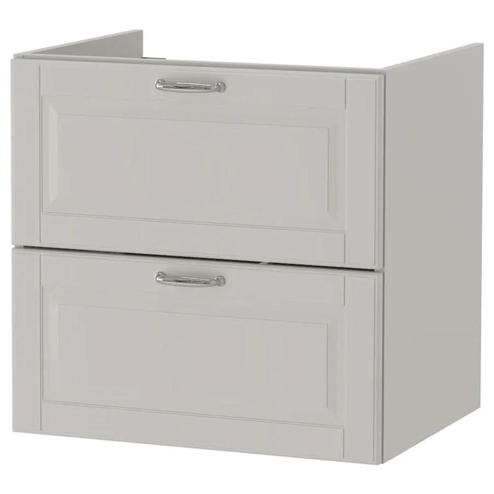 фото Шкаф для раковины с двумя ящиками годморгон, цвет кашён светло-серый ikea