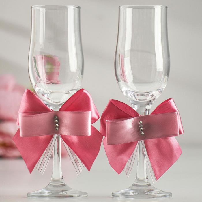 Набор свадебных бокалов "Бордо", розовый