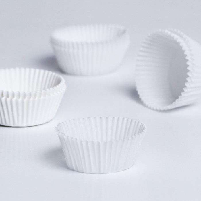 Форма для выпечки белая, 5 х 2,5 см форма для выпечки тюльпан белый 5 х 8 см