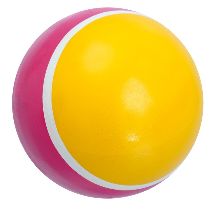 Мяч диаметр 75 мм лакированный с полосой, цвета МИКС