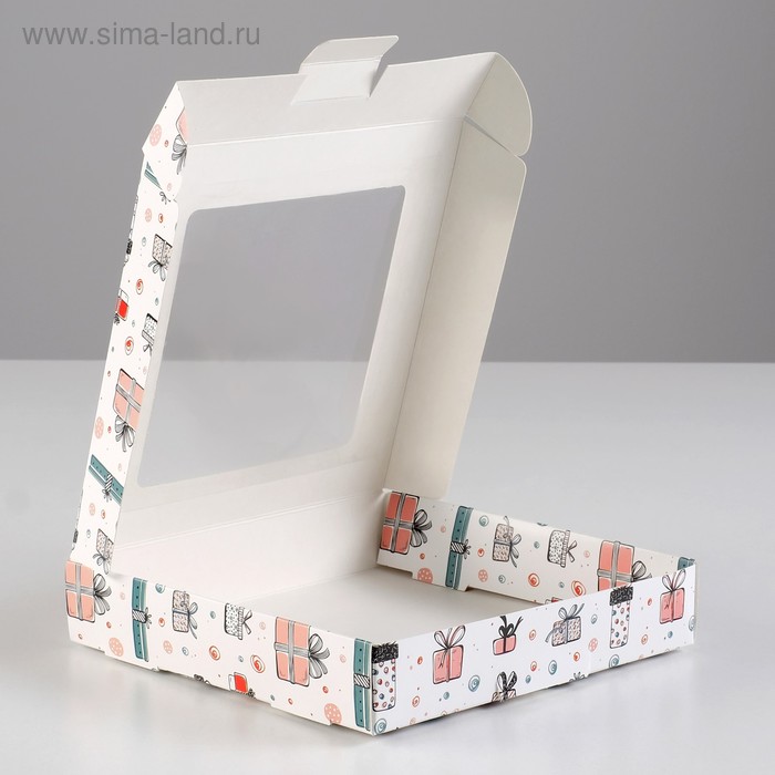 

Коробка самосборная бесклеевая, "Подарки", 16 х 16 х 3 см