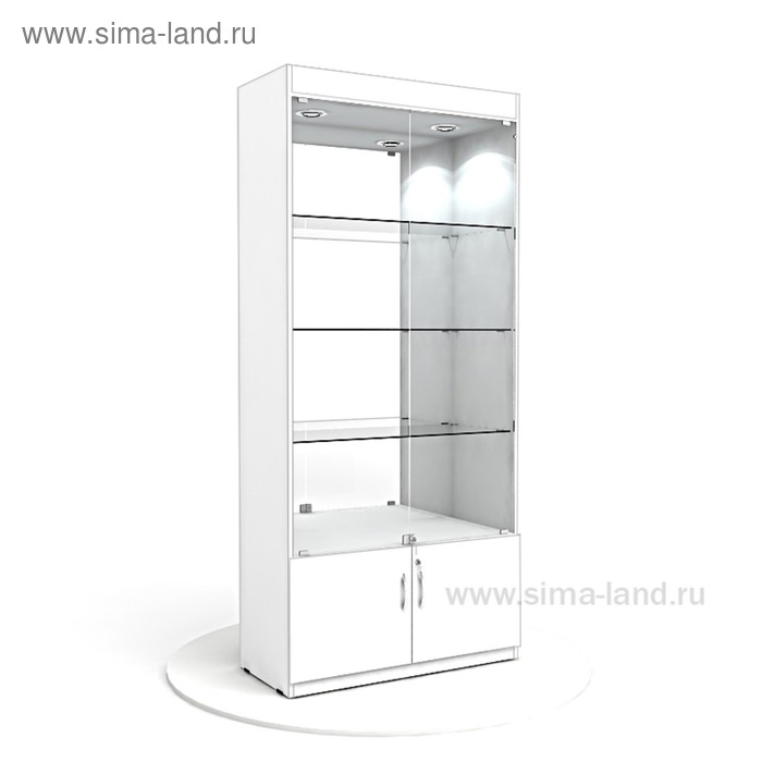 

Витрина из ЛДСП 2000×900×400, цвет белый, стенка зеркало