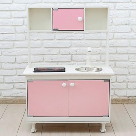 Игровая мебель «Кухонный гарнитур», световые и звуковые эффекты, цвет розовый, интерактивная панель от Сима-ленд