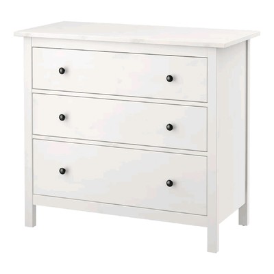 Hemnes хемнэс комод с 3 ящиками белая морилка 108x96 см