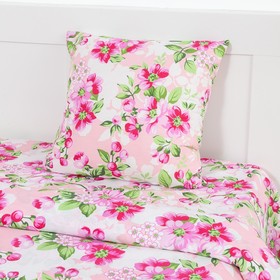 

Постельное бельё 1, 5сп Экономь и Я «Цветы» 147×215, 150×215, 70×70-1шт, цв.розовый, 120г/м², бязь, 100%хл