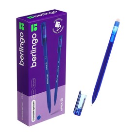 Ручка "пиши-стирай" гелевая Berlingo "Apex E", 0.5мм, трехгранная, стер/синий 265911