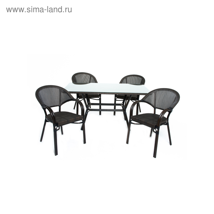 фото Комплект для отдыха: стол, 4 стула, ds-02-01-02 vinotti