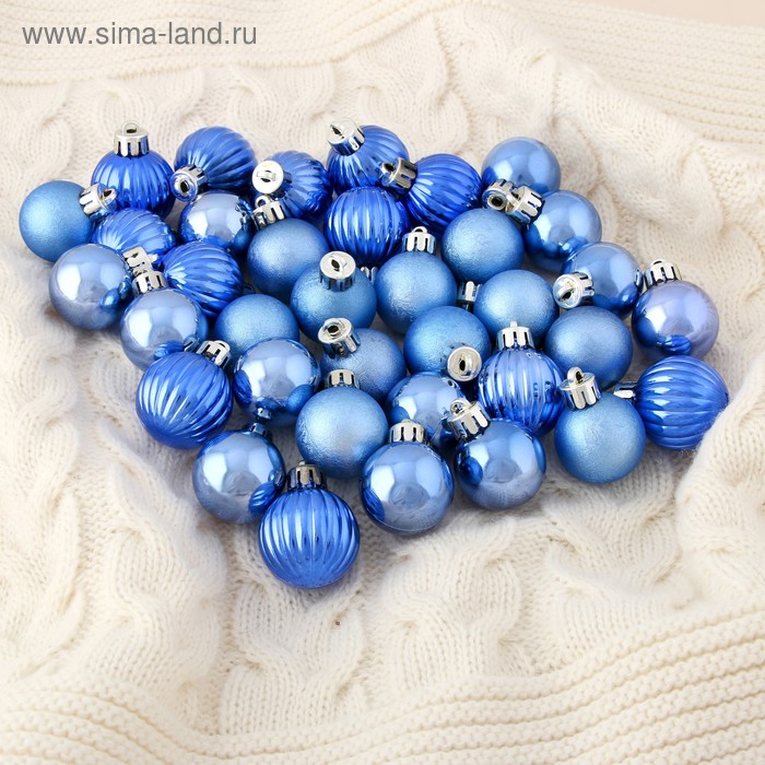 Набор шаров пластик d-3 см, 36 шт Лагуна ассорти синий набор шаров пластик d 3 см 21 шт пралине ассорти