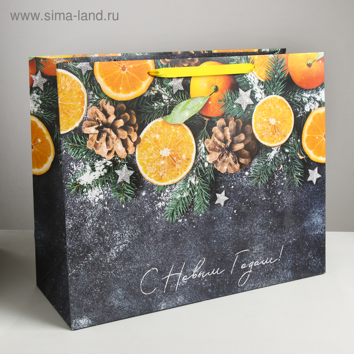 Пакет ламинированный горизонтальный «Мандарины», XL 49 × 40 × 19 см