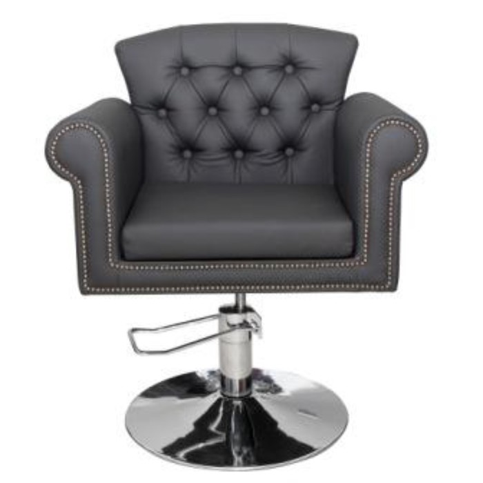 Кресло парикмахерское Версаль, цвет чёрный, молдинг бронза 77×56