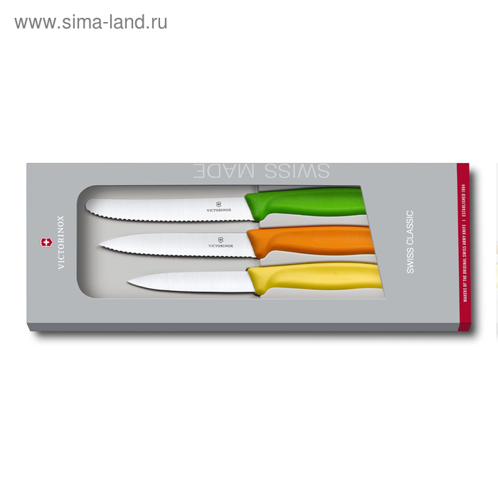 фото Набор из 3 ножей victorinox swiss classic: 2 ножа для овощей 8 и 10 см, столовый нож 11 см