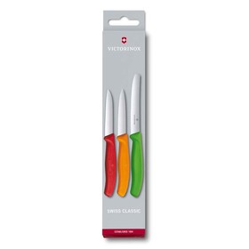 

Набор из 3 ножей VICTORINOX: красный нож 8 см, оранжевый нож 8 см, зелёный нож 11 см