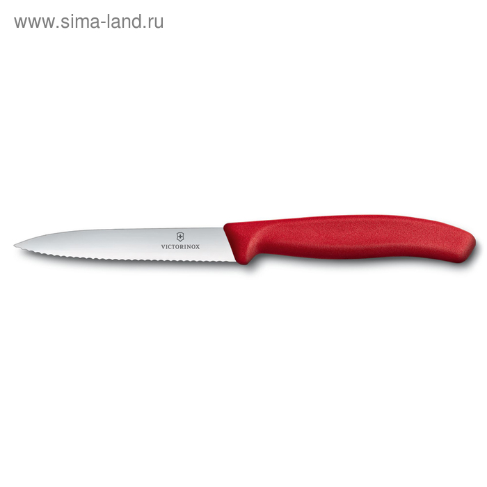 фото Нож для овощей victorinox swissclassic, лезвие 10 см с серрейторной заточкой, красный