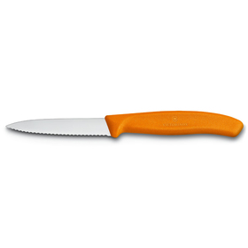 

Нож для овощей VICTORINOX SwissClassic, лезвие 8 см с серрейторной заточкой, оранжевый