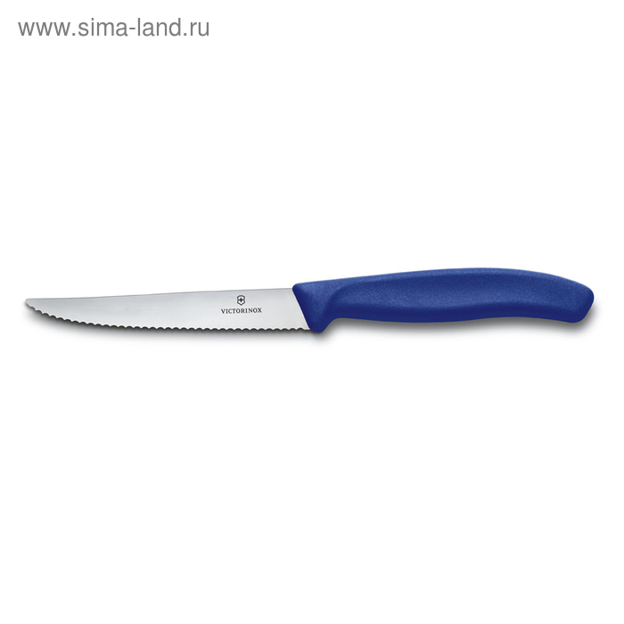 фото Нож для стейка и пиццы victorinox swissclassic, 11 см, с серрейторной заточкой, синий