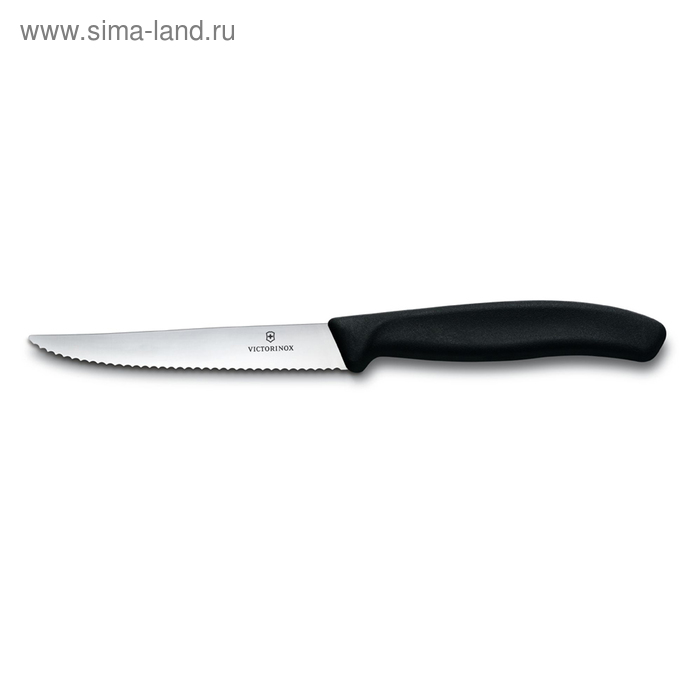 фото Нож для стейка и пиццы victorinox swissclassic, 11 см, с серрейторной заточкой, чёрный