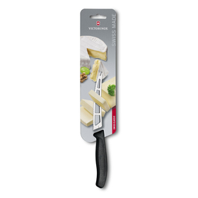 

Нож для сыра и колбасы VICTORINOX SwissClassic, лезвие 11 см с серрейторной заточкой, чёрный 45614