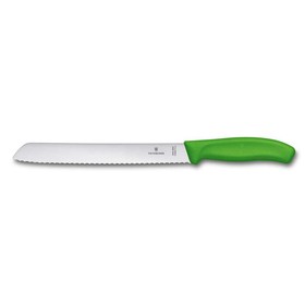 

Нож для хлеба VICTORINOX SwissClassic, лезвие 21 см с серрейторной заточкой, зелёный