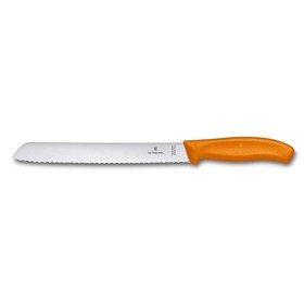 

Нож для хлеба VICTORINOX SwissClassic, лезвие 21 см с серрейторной заточкой, оранжевый