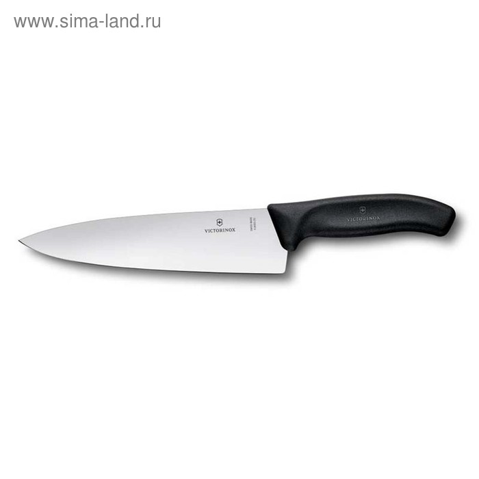 фото Нож разделочный victorinox swissclassic, широкое лезвие 20 см, чёрный, в картонном блистере 456144