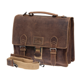 

Портфель KLONDIKE Native, натуральная кожа в коричневом цвете, 38×14×33 см