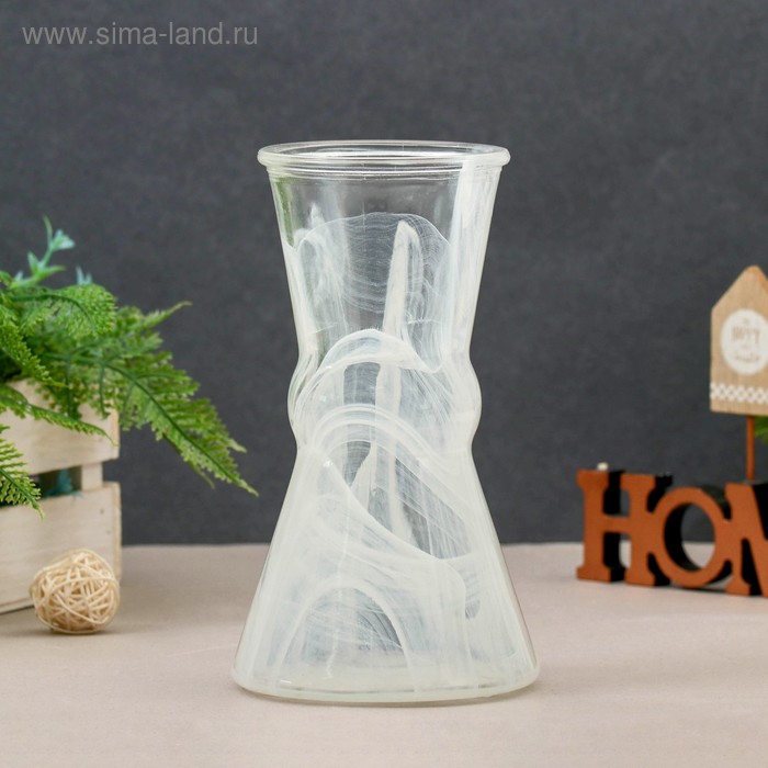 Стеклянные вазы  Сима-Ленд Ваза Грейси алебастр прозрачная 11х11х19,5 см