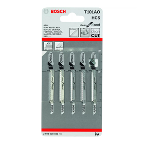 

Пилки для лобзика Bosch 2608630031, 5 шт., по дереву, 56/83 мм, шаг 1.4 мм, чистый рез
