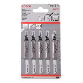 

Пилки для лобзика Bosch 2608630014, 5 шт., по дереву, 74 мм, шаг 2.5 мм, чистый рез