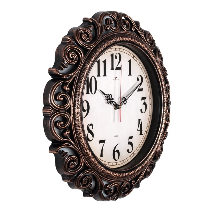 фото Часы настенные, интерьерные, бесшумные, d-40.5 см, циферблат 26 см рубин