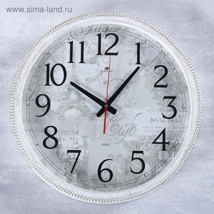 фото Часы настенные, серия: классика, "кикана", белые, 49.5 см