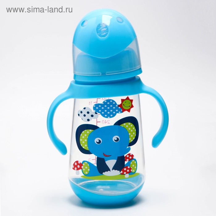 Бутылочка для кормления 360 мл Слоник широкое горло цвет голубой 310₽