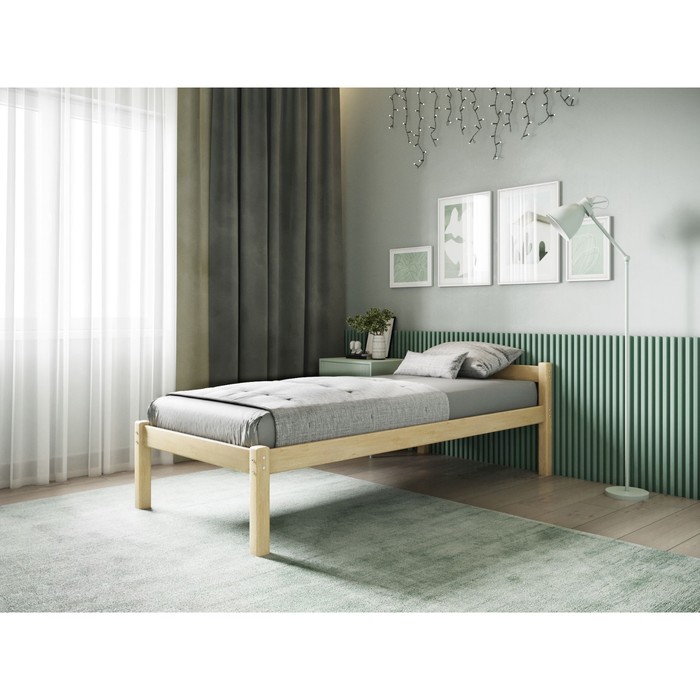 Односпальная кровать «Т1», 800×2000, массив сосны, без покрытия кровать елена 2 800 × 2000 массив сосны цвет венге