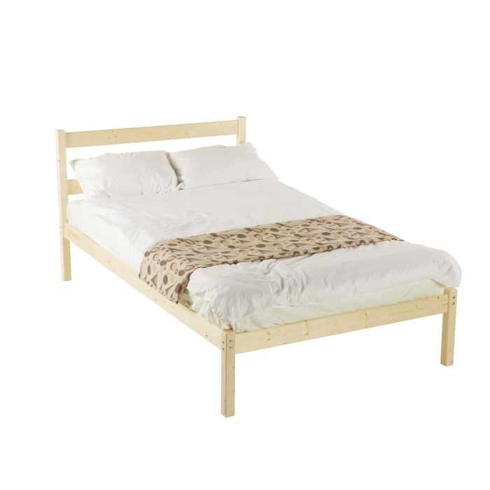 Двуспальная кровать, одноярусная, 1400х2000, цвет сосна