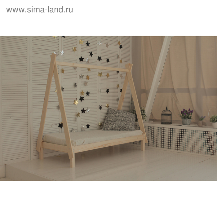 Детская кровать «Вигвам», 700×1600, массив сосны, без покрытия детская кровать домик 800×1600 массив сосны без покрытия