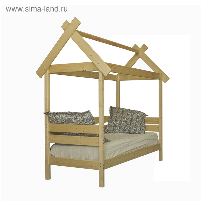 Детская кровать «Избушка», 700×1900, массив сосны, без покрытия
