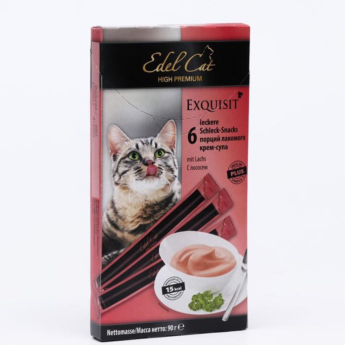 Лакомство Edel Cat крем-суп лосось, 6 шт