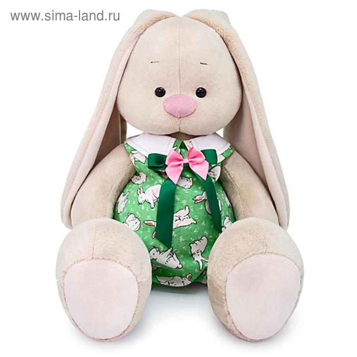 фото Мягкая игрушка «зайка ми в зелёном комбинезоне с кроликами», 34 см