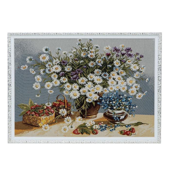 Гобеленовая картина Белые ромашки 70х50 см