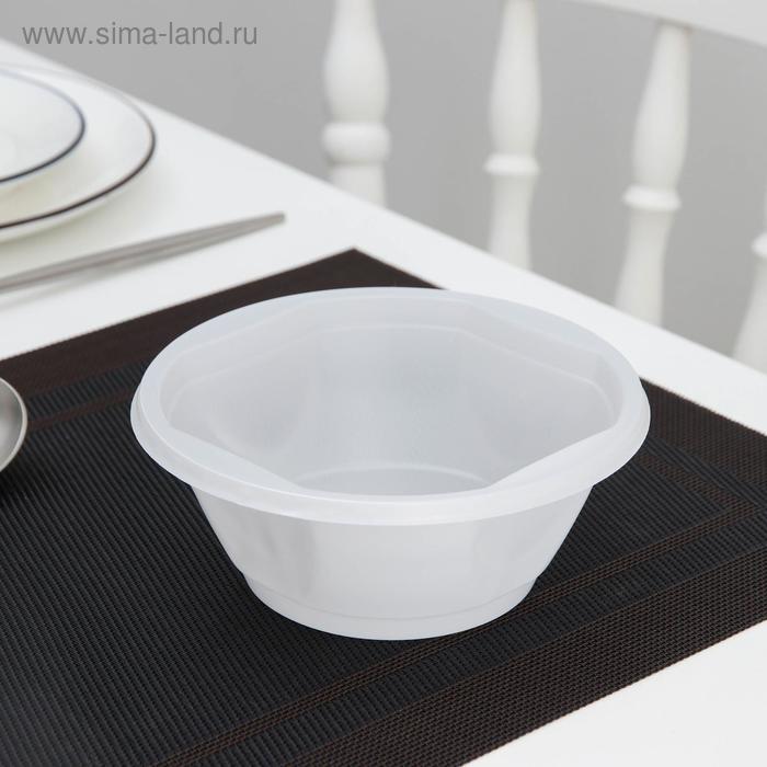 Тарелка одноразовая суповая, 600 мл, цвет белый тарелка фарфоровая суповая аврора 600 мл d 18 см цвет белый