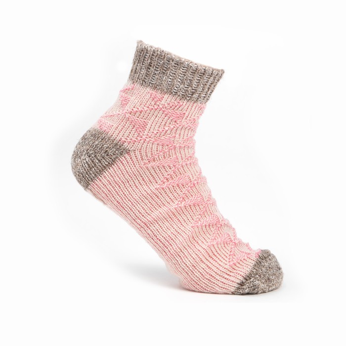 Носки для девочки шерстяные укороченные цвет розовый, размер 18-20