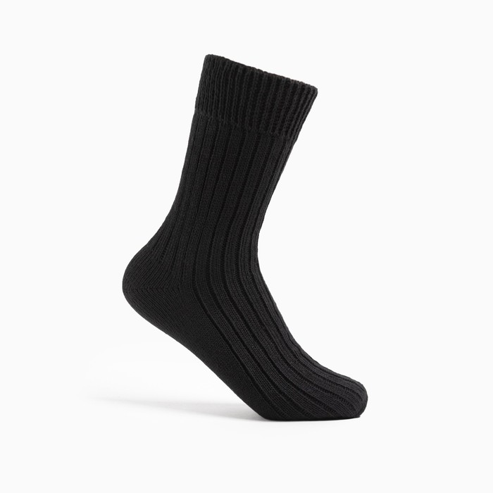 Носки мужские шерстяные цвет чёрный рубчик, размер 27 носки мужские в рубчик а 11 хлопок 100% 5шт 27 чёрный