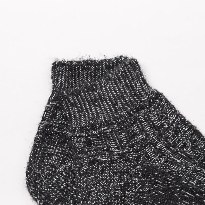 фото Носки мужские шерстяные укороченные цвет чёрный рисунок, размер 27 стильная шерсть